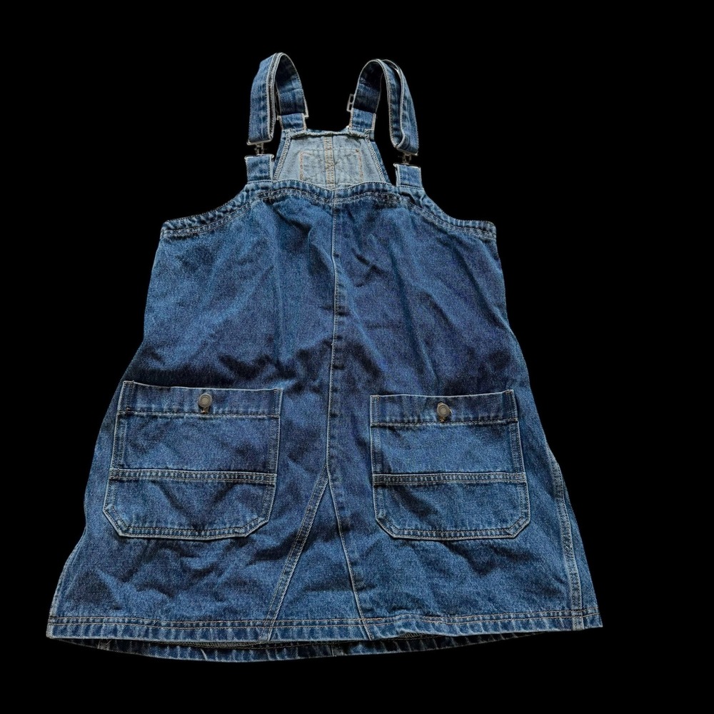 Elleven Denim Overall Pinafore Dress Medium Wash Blue E252 Women Small